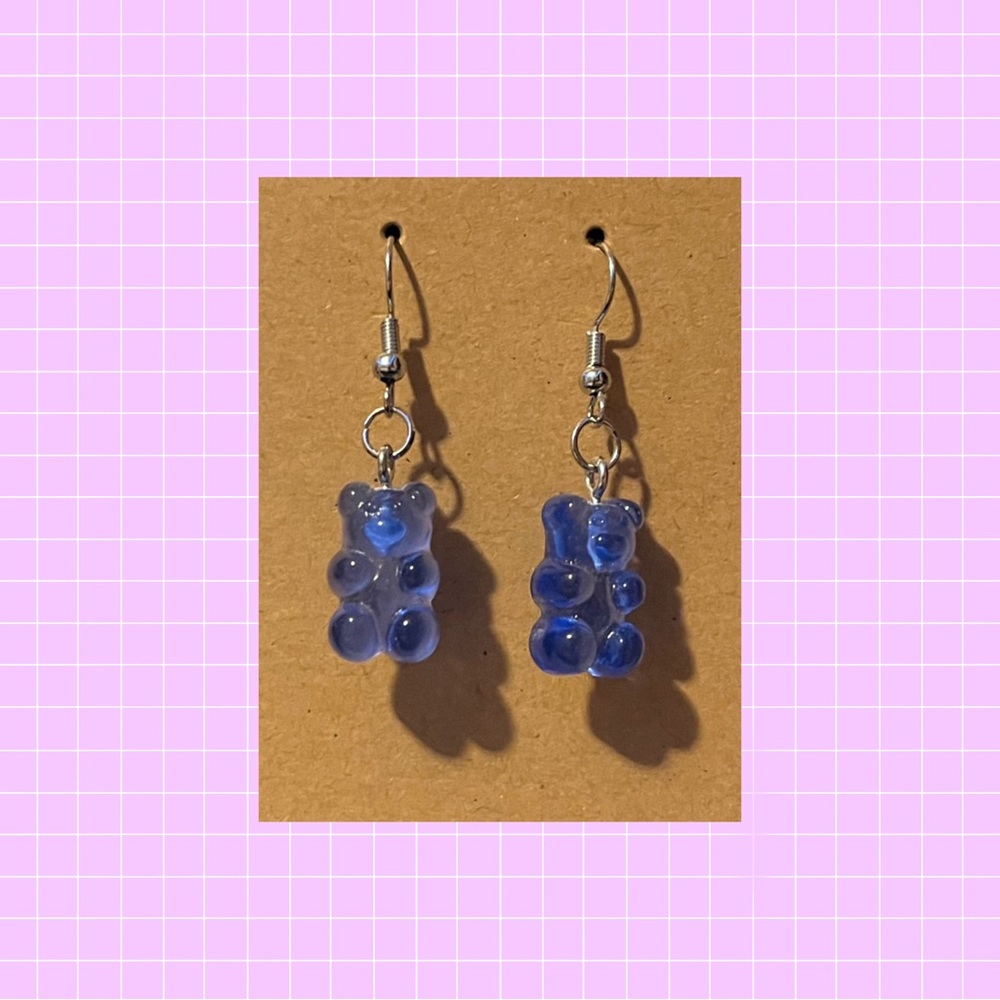 Blue Gummy Bear Earrings